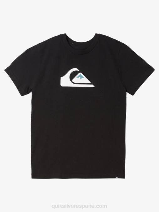 negro camiseta con logo 8-16 comp D6T4D1961 Niños Quiksilver