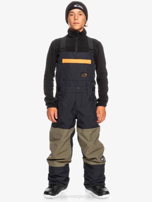 verdadero negro 8-16 mash up pantalones con peto de nieve aislados D6T4D2318 Niños Quiksilver