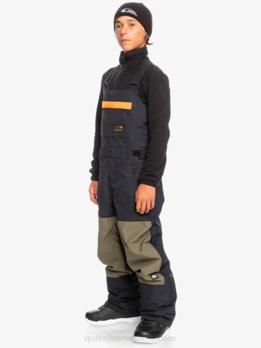 verdadero negro 8-16 mash up pantalones con peto de nieve aislados D6T4D2318 Niños Quiksilver