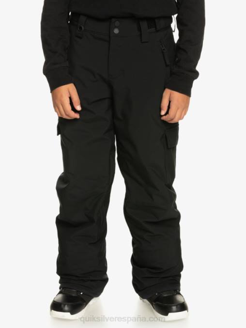 verdadero negro 8-16 pantalones de nieve negros con aislamiento Porter D6T4D2258 Niños Quiksilver
