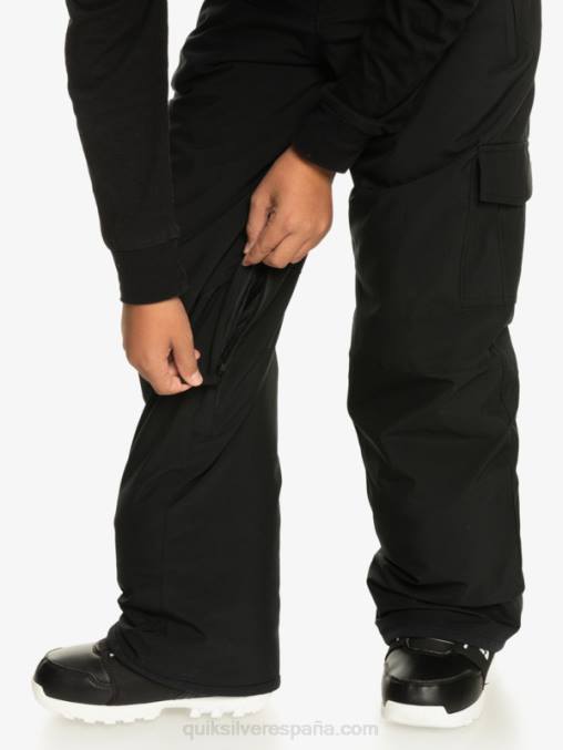 verdadero negro 8-16 pantalones de nieve negros con aislamiento Porter D6T4D2258 Niños Quiksilver