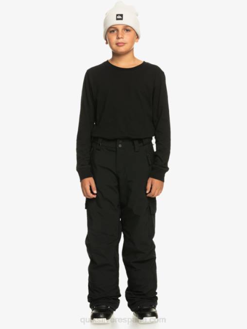 verdadero negro 8-16 pantalones de nieve negros con aislamiento Porter D6T4D2258 Niños Quiksilver