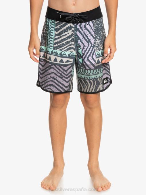 azul marino medianoche 8-16 shorts de baño highlite festoneado 16 D6T4D2147 Niños Quiksilver