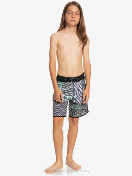 azul marino medianoche 8-16 shorts de baño highlite festoneado 16 D6T4D2147 Niños Quiksilver
