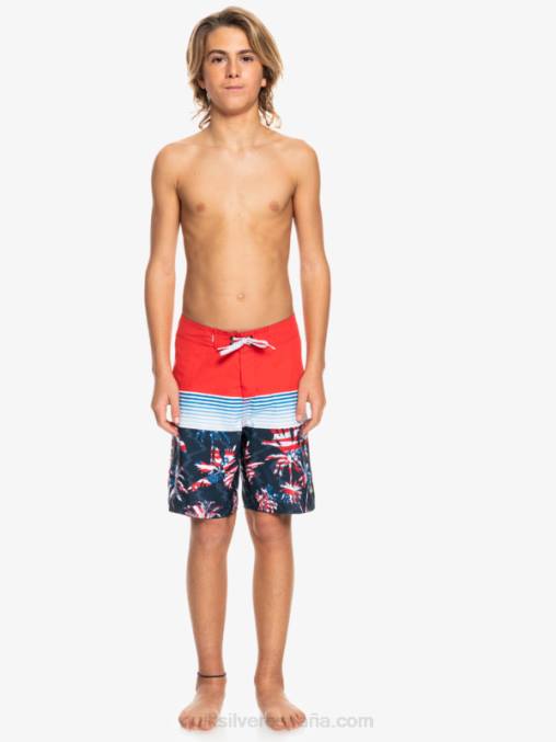 rojo de alto riesgo 8-16 panel diario yth 17 bañador D6T4D2276 Niños Quiksilver