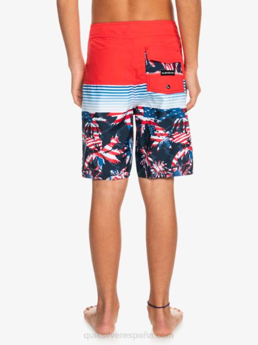 rojo de alto riesgo 8-16 panel diario yth 17 bañador D6T4D2276 Niños Quiksilver