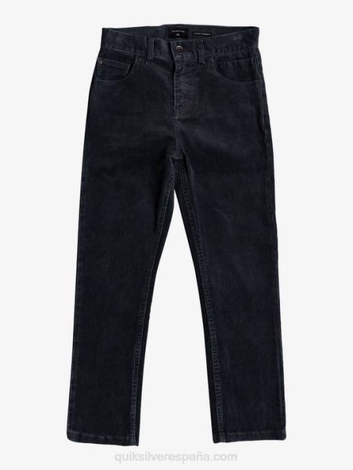 negro 8-16 pantalones de pana cónicos kracker D6T4D2330 Niños Quiksilver