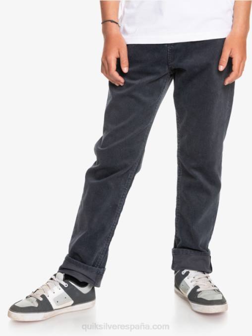 negro 8-16 pantalones de pana cónicos kracker D6T4D2330 Niños Quiksilver
