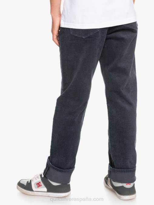 negro 8-16 pantalones de pana cónicos kracker D6T4D2330 Niños Quiksilver