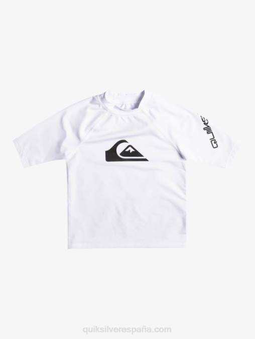 blanco 2-7 all time manga corta upf 50 rashguard D6T4D2126 Niños Quiksilver