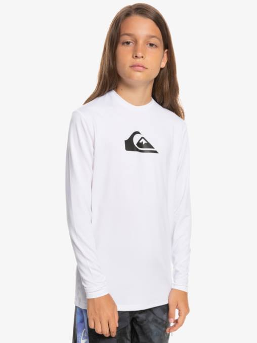 blanco 8-16 camiseta de surf de manga larga para niños con racha sólida de manga larga para niños D6T4D2118 Niños Quiksilver