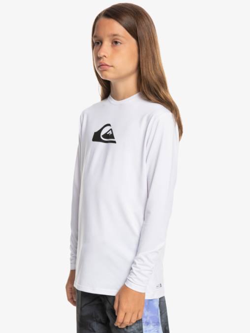blanco 8-16 camiseta de surf de manga larga para niños con racha sólida de manga larga para niños D6T4D2118 Niños Quiksilver