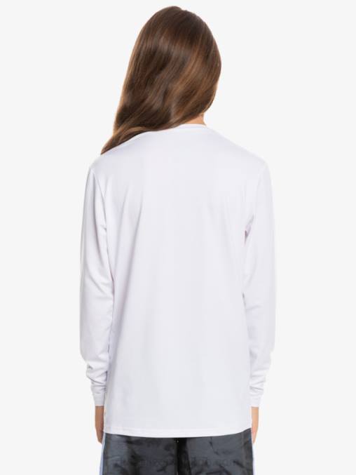 blanco 8-16 camiseta de surf de manga larga para niños con racha sólida de manga larga para niños D6T4D2118 Niños Quiksilver