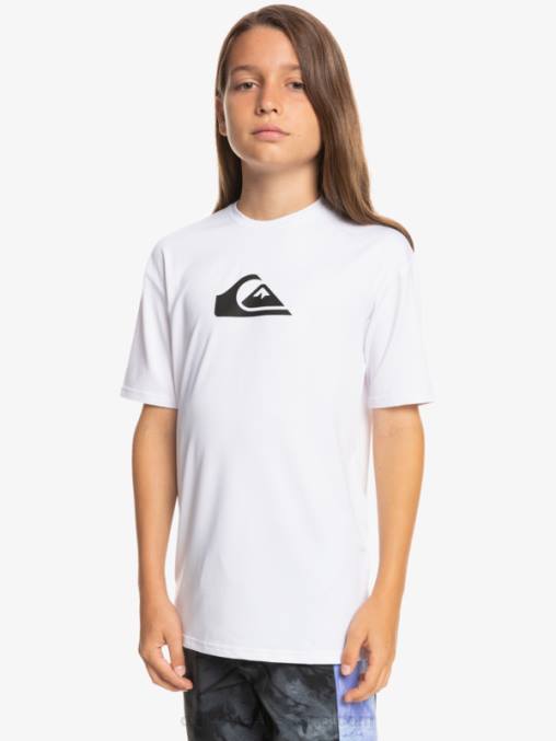 blanco Camiseta surf 8-16 solid stripe manga corta upf 50 D6T4D2132 Niños Quiksilver