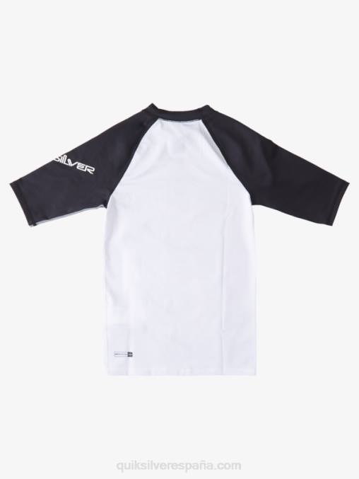 blanco negro 8-16 all time manga corta upf 50 rashguard D6T4D2245 Niños Quiksilver