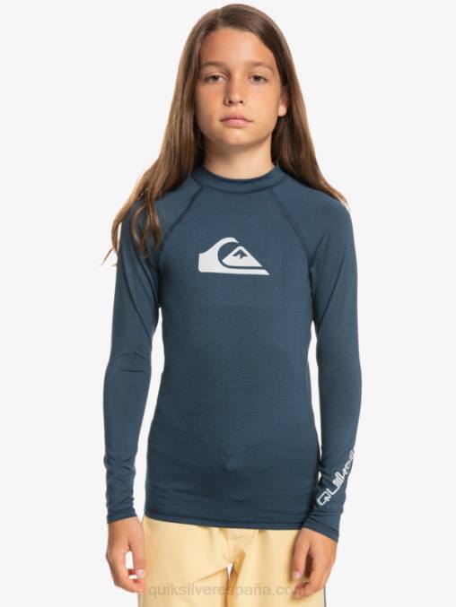 blazer azul marino jaspeado 8-16 todos los tiempos ls camiseta de surf de l/sl para jóvenes D6T4D2099 Niños Quiksilver