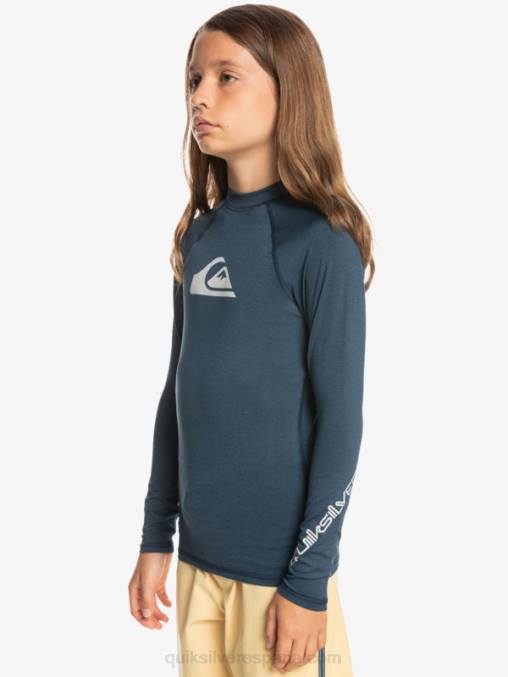 blazer azul marino jaspeado 8-16 todos los tiempos ls camiseta de surf de l/sl para jóvenes D6T4D2099 Niños Quiksilver