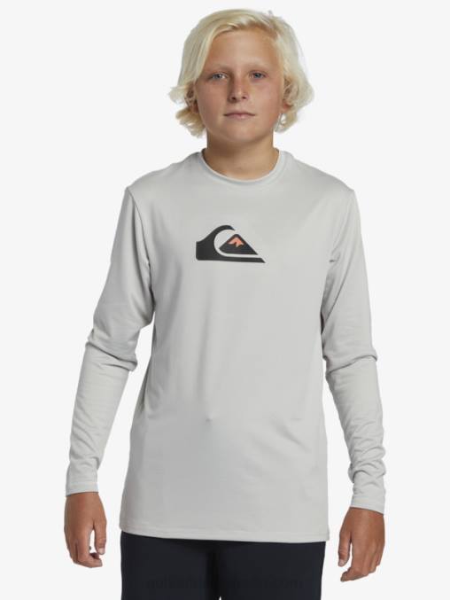 gris violeta 8-16 camiseta de surf de manga larga para niños con racha sólida de manga larga para niños D6T4D2119 Niños Quiksilver