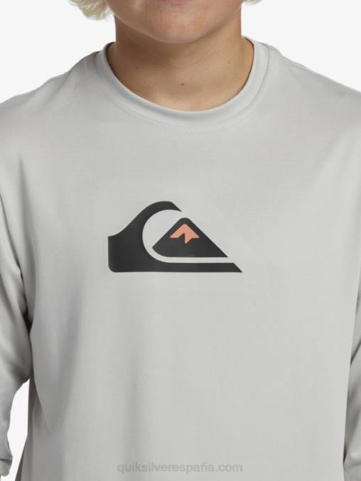 gris violeta 8-16 camiseta de surf de manga larga para niños con racha sólida de manga larga para niños D6T4D2119 Niños Quiksilver