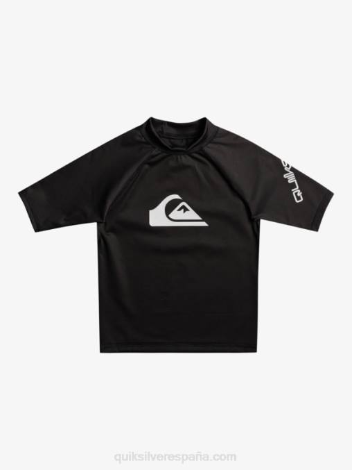 negro 2-7 all time manga corta upf 50 rashguard D6T4D2127 Niños Quiksilver