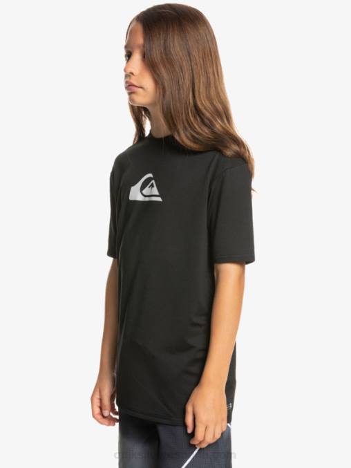 negro Camiseta surf 8-16 solid stripe manga corta upf 50 D6T4D2134 Niños Quiksilver