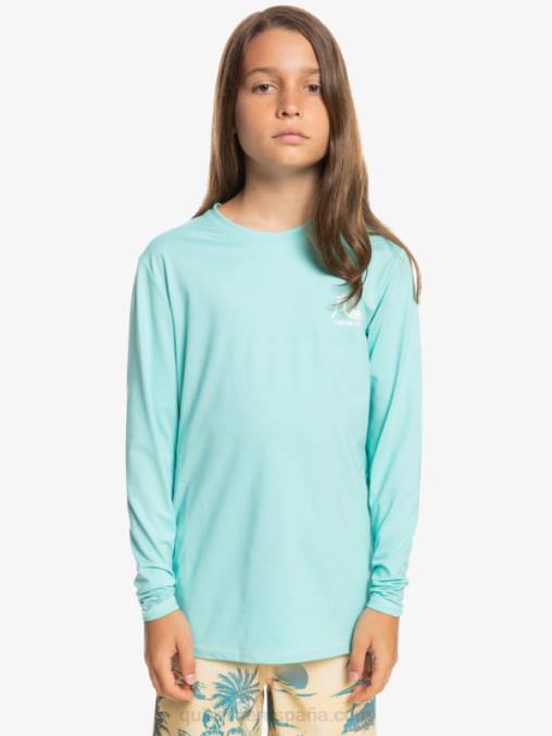 ángel azul brezo 8-16 heritage heather playera de manga larga upf 50 surf D6T4D2199 Niños Quiksilver