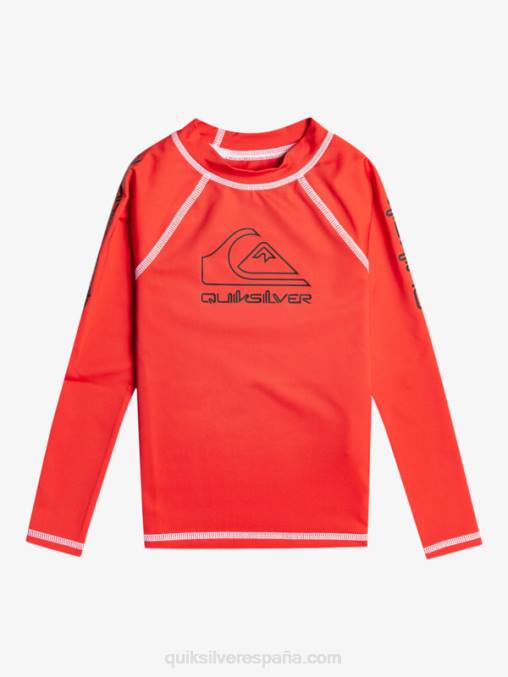 rojo de alto riesgo 2-7 on tour manga larga upf 50 rashguard D6T4D2220 Niños Quiksilver