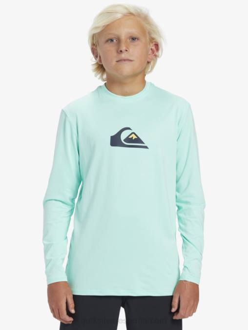 vaso de playa 8-16 camiseta de surf de manga larga para niños con racha sólida de manga larga para niños D6T4D2120 Niños Quiksilver