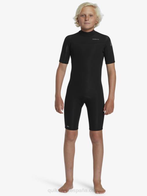 negro 8-16 2/2 mm sesiones diarias traje de primavera de manga corta con cremallera trasera D6T4D2040 Niños Quiksilver