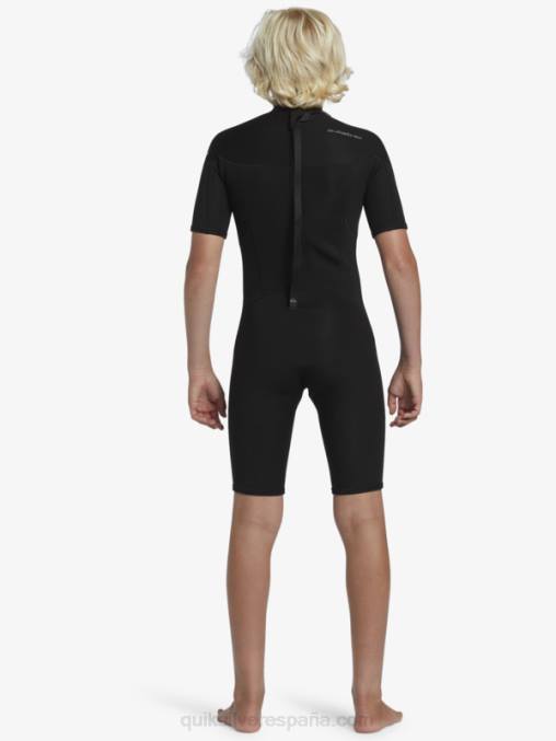 negro 8-16 2/2 mm sesiones diarias traje de primavera de manga corta con cremallera trasera D6T4D2040 Niños Quiksilver