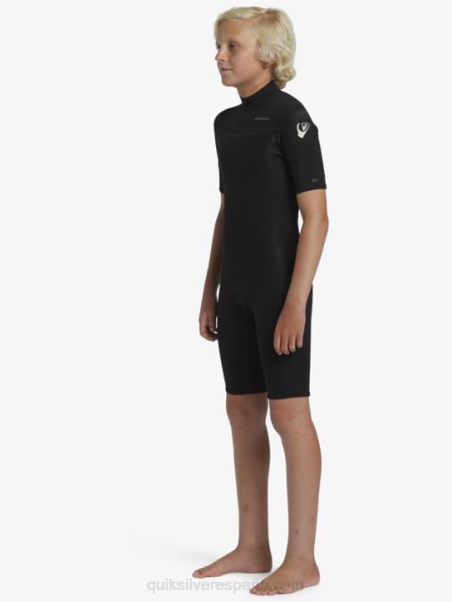 negro 8-16 2/2 mm sesiones diarias traje de primavera de manga corta con cremallera trasera D6T4D2040 Niños Quiksilver