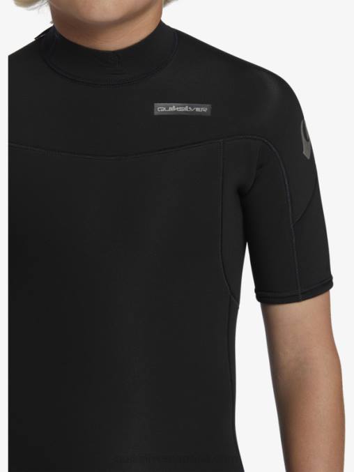 negro 8-16 2/2 mm sesiones diarias traje de primavera de manga corta con cremallera trasera D6T4D2040 Niños Quiksilver