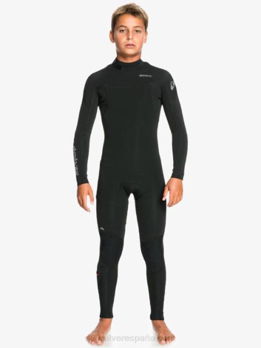 negro 8-16 4/3 sesiones diarias traje de neopreno con cremallera trasera D6T4D2225 Niños Quiksilver