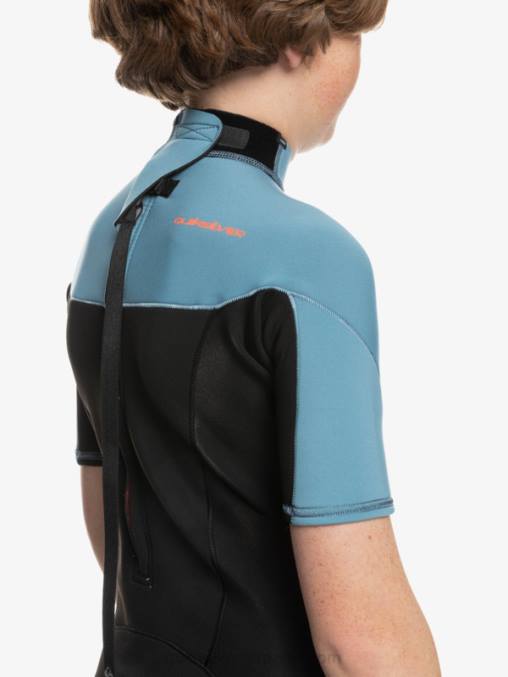negro/azul provincial 8-16 2/2 mm sesiones diarias traje de primavera de manga corta con cremallera trasera D6T4D2041 Niños Quiksilver