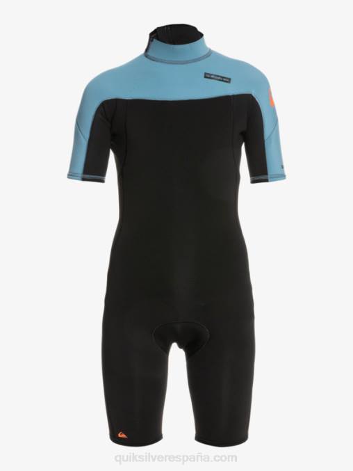 negro/azul provincial 8-16 2/2 mm sesiones diarias traje de primavera de manga corta con cremallera trasera D6T4D2041 Niños Quiksilver