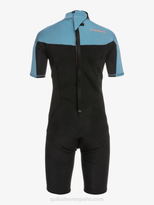negro/azul provincial 8-16 2/2 mm sesiones diarias traje de primavera de manga corta con cremallera trasera D6T4D2041 Niños Quiksilver