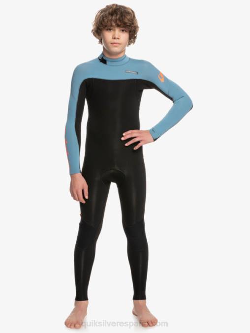 negro/azul provincial 8-16 Traje de neopreno con cremallera en la espalda para sesiones diarias de 3/2 mm D6T4D2223 Niños Quiksilver