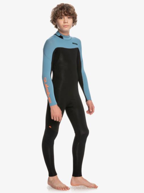 negro/azul provincial 8-16 Traje de neopreno con cremallera en la espalda para sesiones diarias de 3/2 mm D6T4D2223 Niños Quiksilver