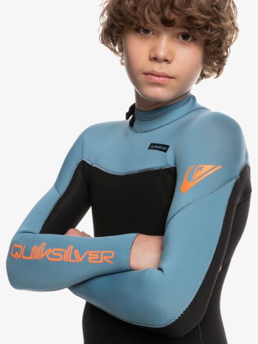 negro/azul provincial 8-16 Traje de neopreno con cremallera en la espalda para sesiones diarias de 3/2 mm D6T4D2223 Niños Quiksilver