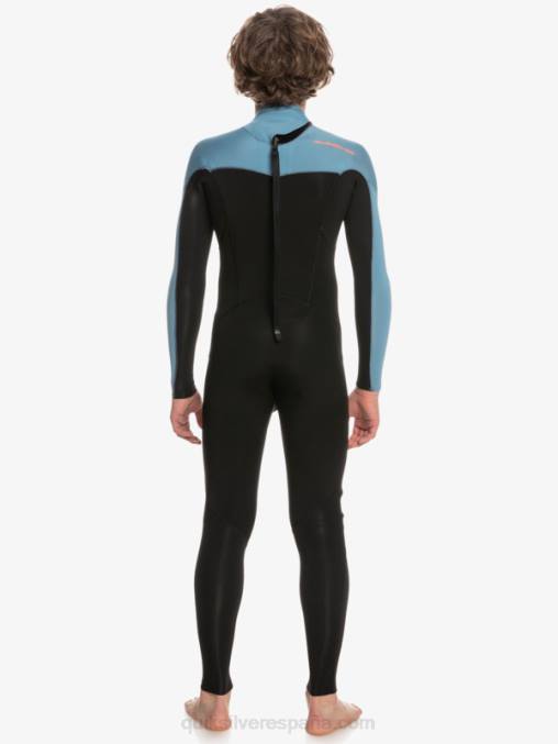 negro/azul provincial 8-16 Traje de neopreno con cremallera en la espalda para sesiones diarias de 3/2 mm D6T4D2223 Niños Quiksilver