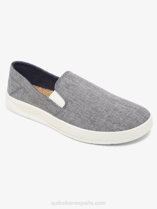 gris blanco zapatos sin cordones Harbor Wharf D6T4D1291 hombres Quiksilver