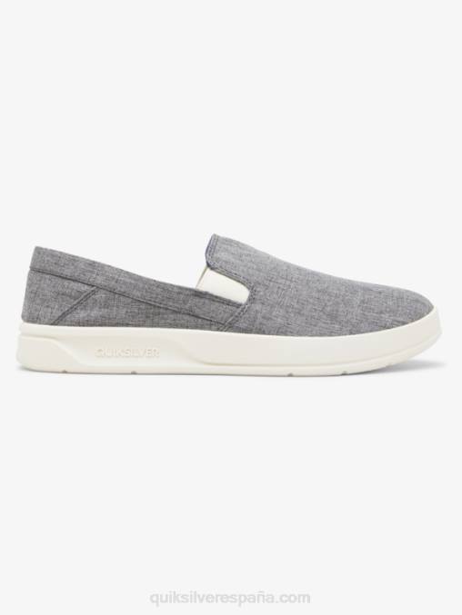 gris blanco zapatos sin cordones Harbor Wharf D6T4D1291 hombres Quiksilver