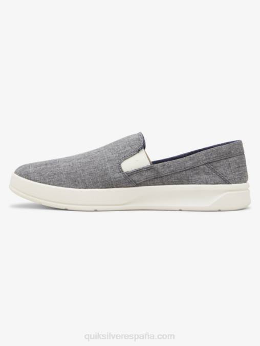 gris blanco zapatos sin cordones Harbor Wharf D6T4D1291 hombres Quiksilver
