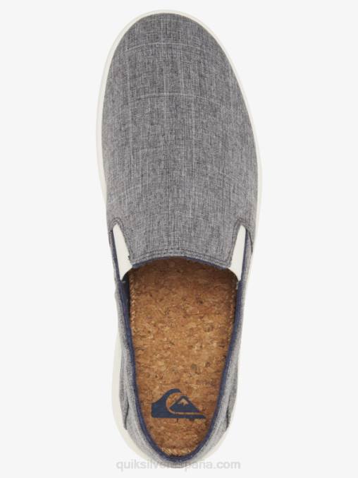 gris blanco zapatos sin cordones Harbor Wharf D6T4D1291 hombres Quiksilver