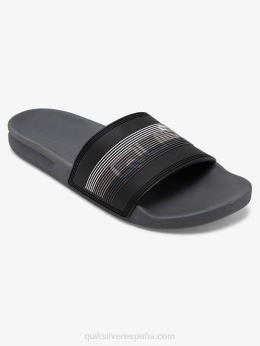 Gris oscuro sandalias con tira deslizante Rivi Wordmark D6T4D690 hombres Quiksilver