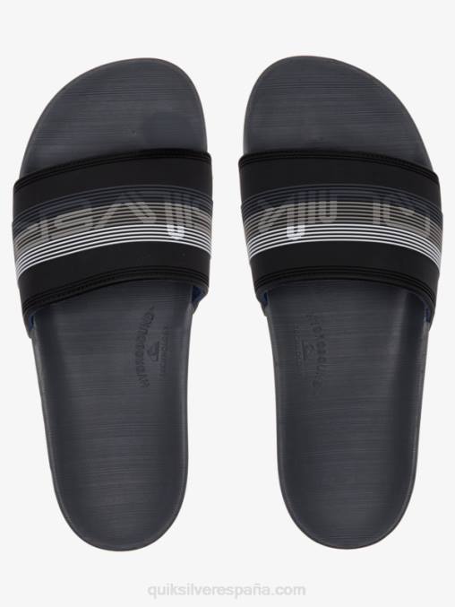 Gris oscuro sandalias con tira deslizante Rivi Wordmark D6T4D690 hombres Quiksilver