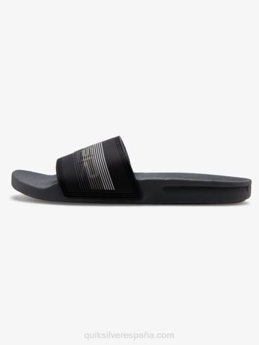 Gris oscuro sandalias con tira deslizante Rivi Wordmark D6T4D690 hombres Quiksilver