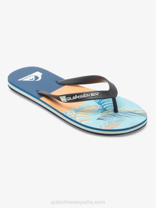 azul/negro/amarillo chanclas molokai con paneles D6T4D569 hombres Quiksilver