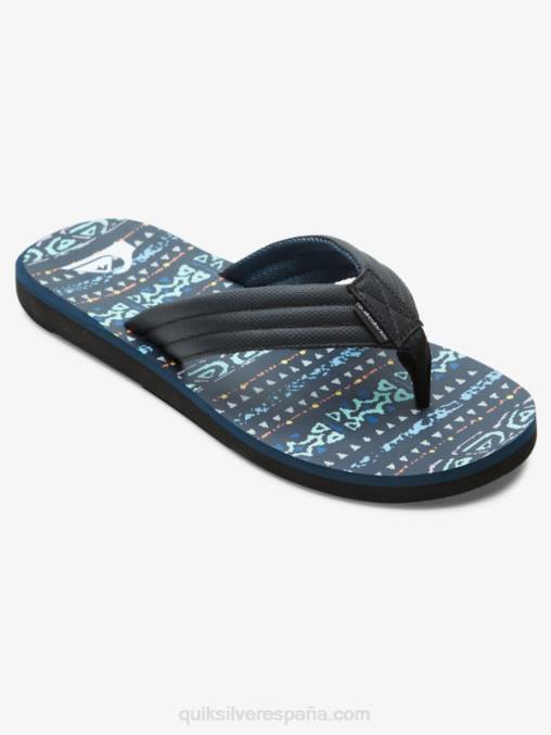 azul negro sandalias con estampado Carver D6T4D616 hombres Quiksilver