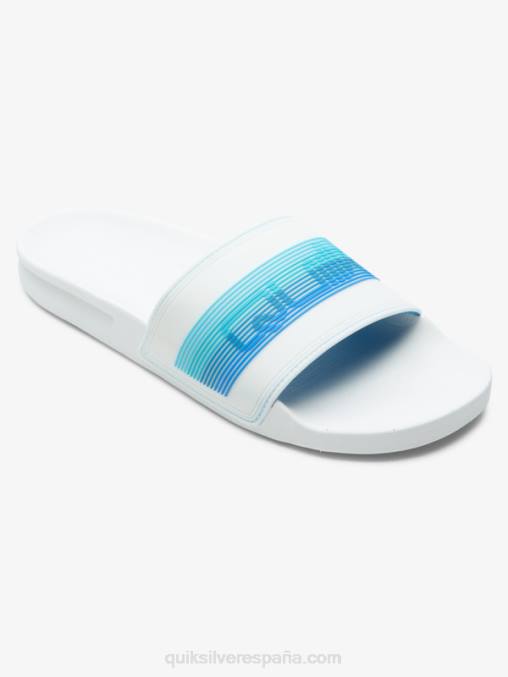 blanco azul sandalias con tira deslizante Rivi Wordmark D6T4D686 hombres Quiksilver
